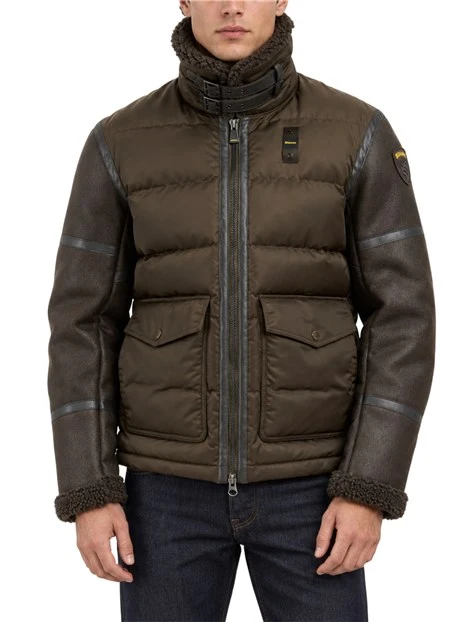 GIACCA IN MONTONE ECOLOGICO E NYLON UOMO MARRONE