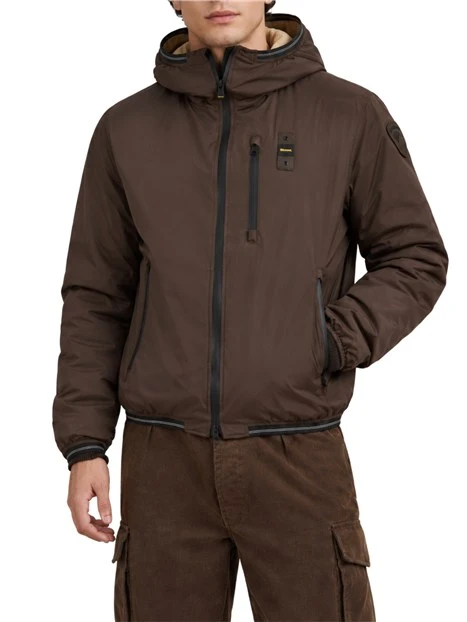 GIACCA IMPERMEABILE CON INTERNO IN ECO PELLICCIA UOMO MARRONE