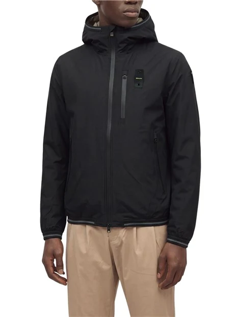 GIACCA IMPERMEABILE CON INTERNO IN ECO PELLICCIA UOMO NERO
