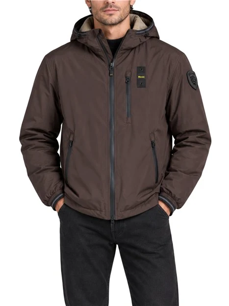 GIACCA IMPERMEABILE LUNGA CON INTERNO IN ECO PELLICCIA UOMO MARRONE