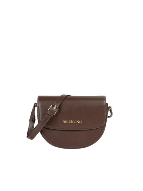 BORSA A TRACOLLA CON PATTINA FRONTALE DONNA MARRONE