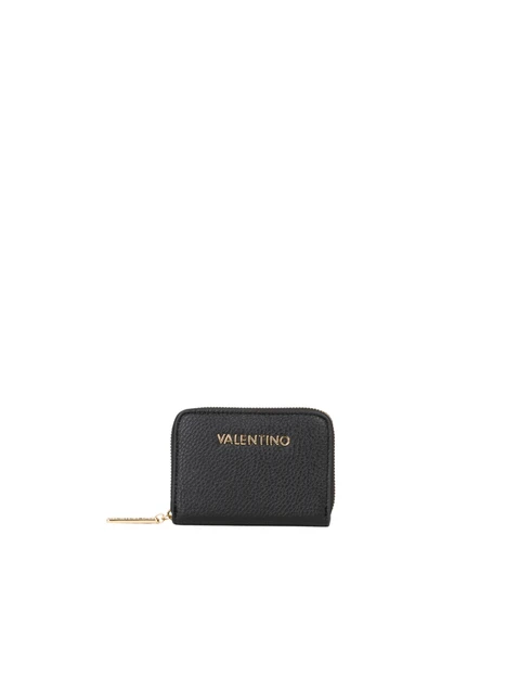 PORTAFOGLIO COMPATTO CON ZIP PERIMETRALE DONNA NERO