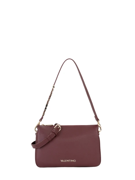 BORSA A TRACOLLA CON DETTAGLIO METALLICO DONNA BORDEAUX