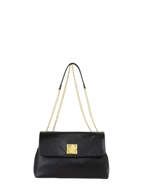 BORSA A SPALLA TRAPUNTATA VBSACZ09 CON CATENA DONNA NERO