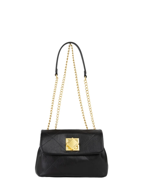 BORSA A SPALLA VBSACZ10 TRAPUNTATA CON CATENA DONNA NERO