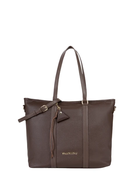 BORSA SHOPPING CON CIONDOLO LOGO DONNA MARRONE