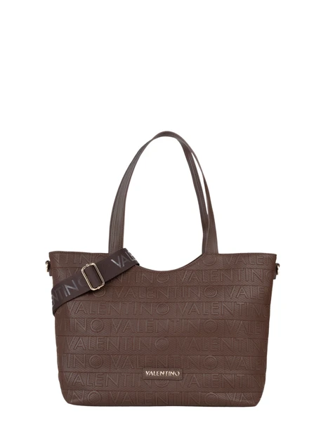 BORSA SHOPPING LOGO ALL-OVER DONNA MARRONE