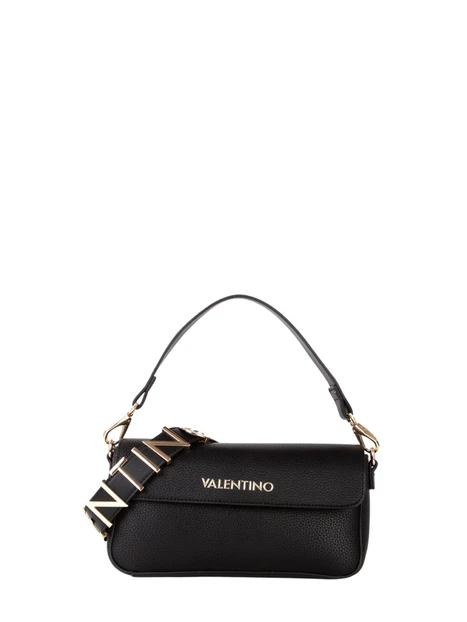 BORSA A SPALLA BAGUETTE CON LOGO GRAFFETTATO DONNA NERO