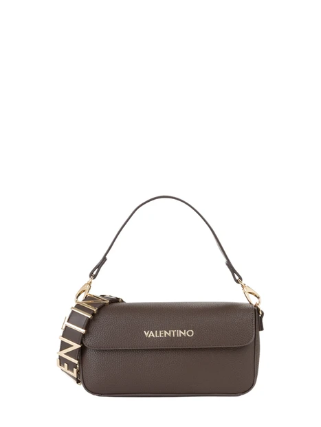 BORSA A SPALLA BAGUETTE CON LOGO GRAFFETTATO DONNA MARRONE