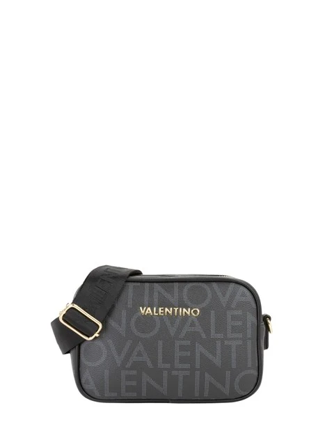 BORSA A SPALLA CON LOGO ALL-OVER DONNA NERO