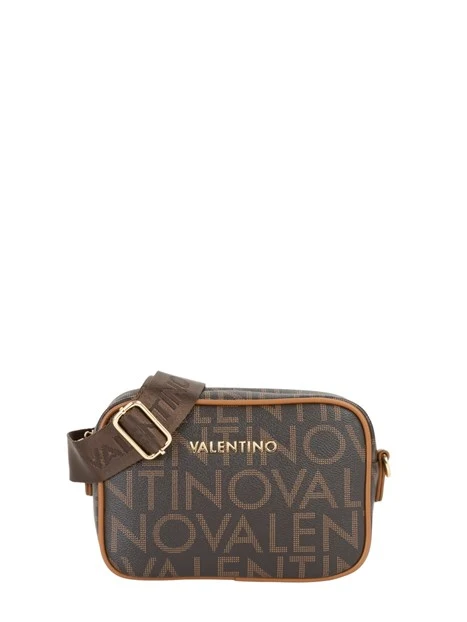 BORSA A SPALLA CON LOGO ALL-OVER DONNA MARRONE