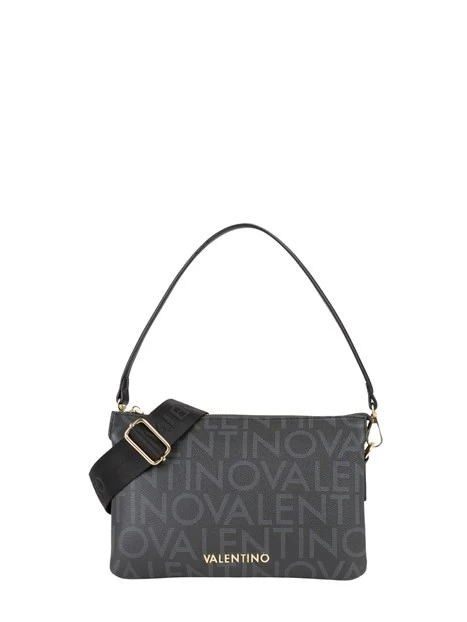 BORSA A SPALLA LOGO ALL-OVER DONNA NERO