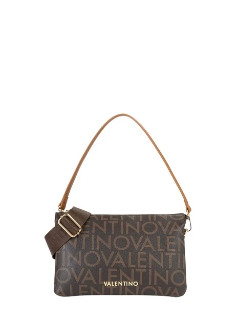 BORSA A SPALLA LOGO ALL-OVER DONNA MARRONE