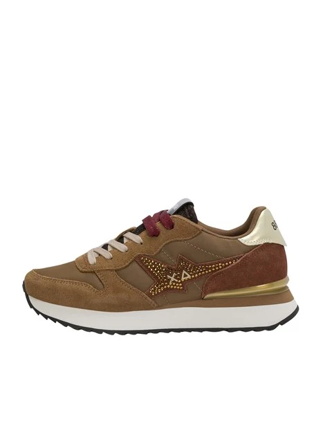 SNEAKERS PLATFORM Z46223 CON STRASS DONNA MARRONE