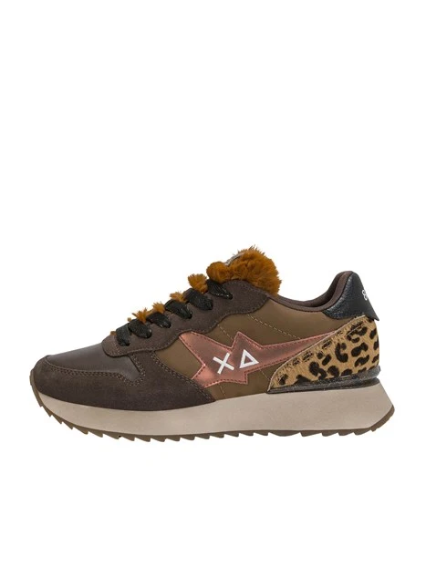 SNEAKERS PLATFORM Z46224 ANIMALIER DONNA MARRONE