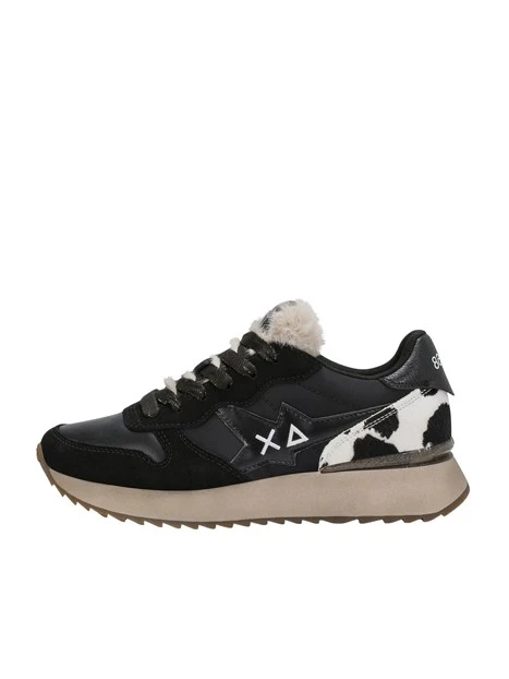 SNEAKERS PLATFORM Z46224 ANIMALIER DONNA NERO