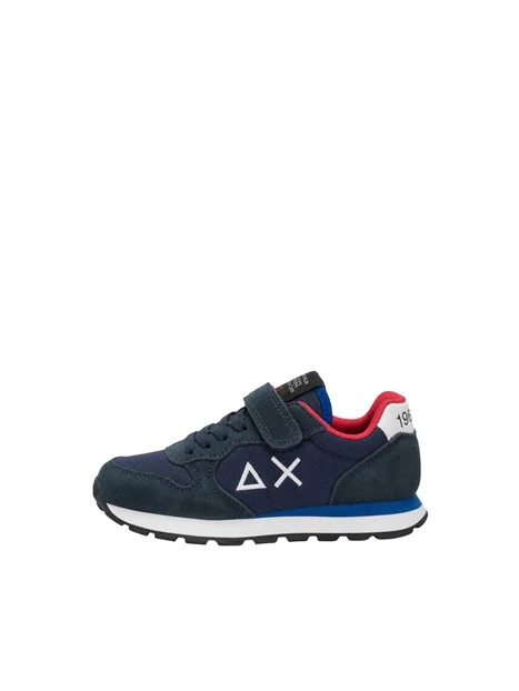 SNEAKERS BASSE CON STRAPPO E LACCI BAMBINO BLU