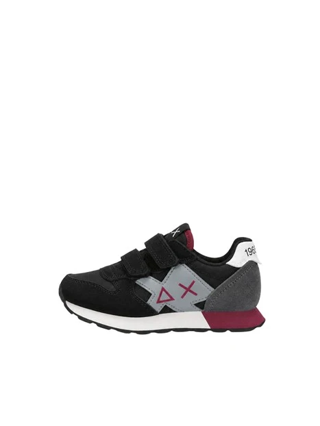 SNEAKERS BASSE CON DOPPIO STRAP BAMBINO NERO