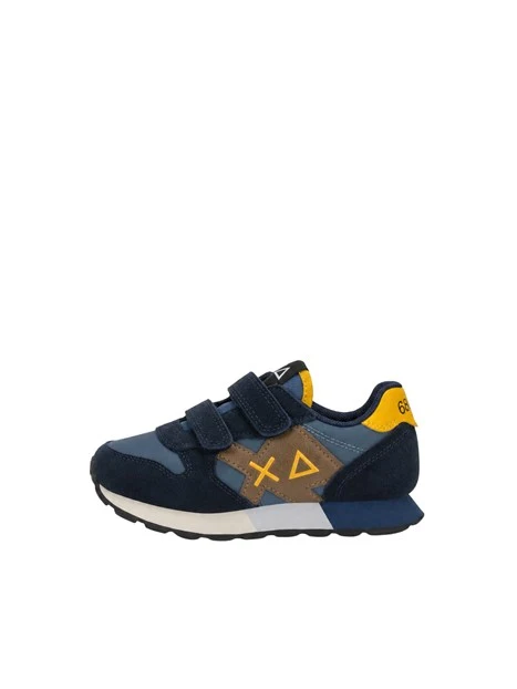 SNEAKERS BASSE CON DOPPIO STRAP BAMBINO BLU