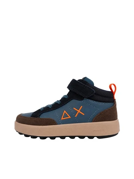 SNEAKERS BASSE CON STRAPPO MIDI BAMBINO BLU