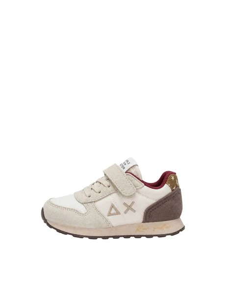 SNEAKERS BASSE CON LACCI E STRAP BAMBINA BEIGE