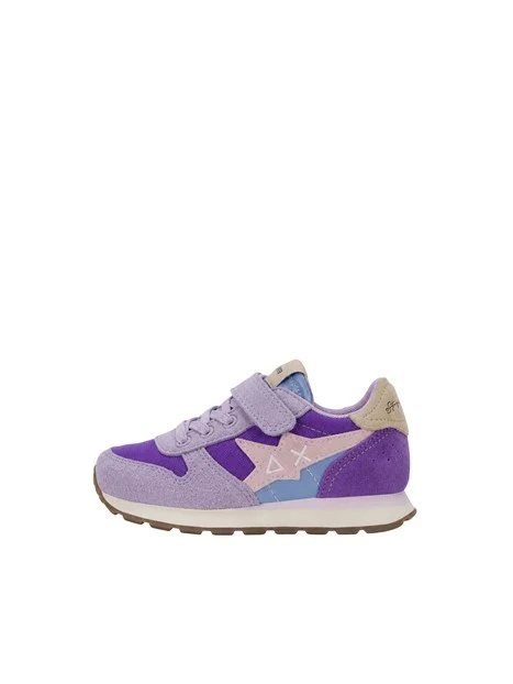 SNEAKERS BASSE CON LACCI E STRAP BAMBINA VIOLA