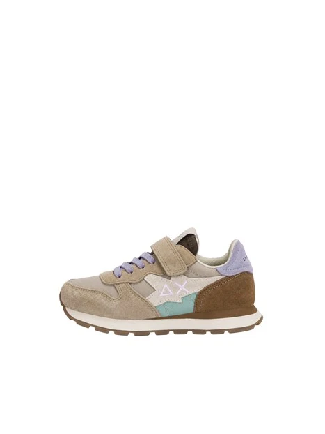 SNEAKERS BASSE CON LACCI E STRAPPI BAMBINA BEIGE