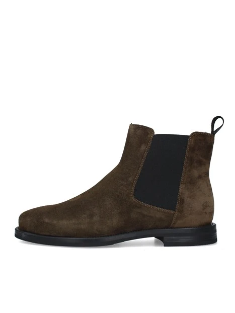 STIVALETTI TACCO BASSO CHELSEA CON INSERTO ELASTICO DONNA MARRONE