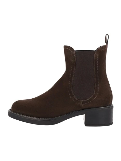 STIVALETTI TACCO ALTO CHELSEA IN CAMOSCIO DONNA MARRONE