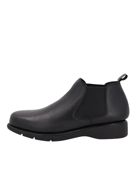 STIVALETTI TACCO BASSO BEATLES IN PELLE DONNA NERO