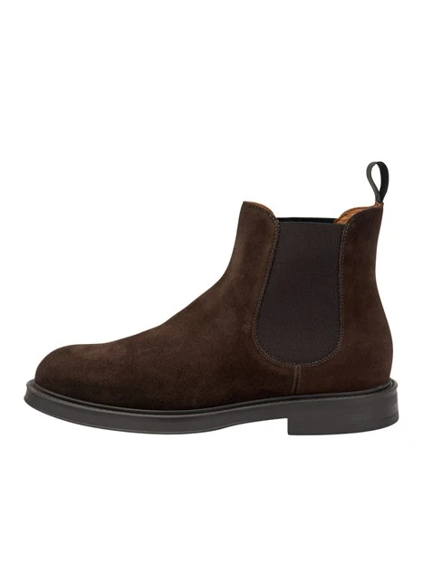 STIVALETTI TACCO BASSO BEATLES IN PELLE SCAMOSCIATA UOMO MARRONE