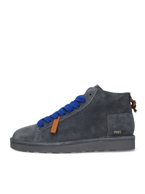 SNEAKERS ALTE CON LACCI A CONTRASTO E DETTAGLIO POSTERIORE UOMO ANTRACITE