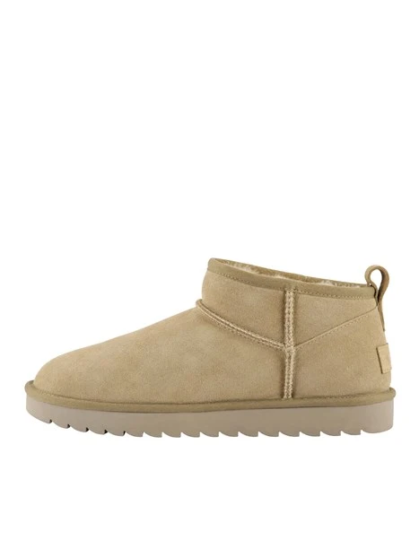 STIVALETTI TACCO BASSO A GAMBALE CORTO CON CUCITURE A VISTA DONNA BEIGE