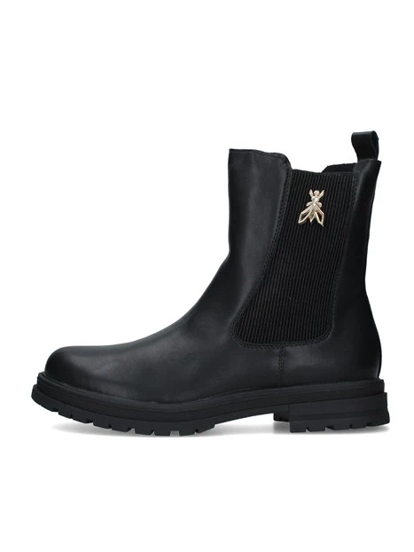STIVALETTI TACCO BASSO CON ELASTICO LATERALE DONNA NERO