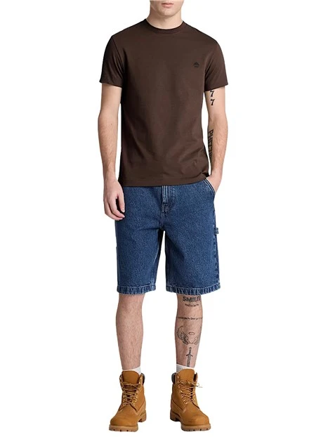 T-SHIRT MANICA CORTA SLIM FIT UOMO MARRONE