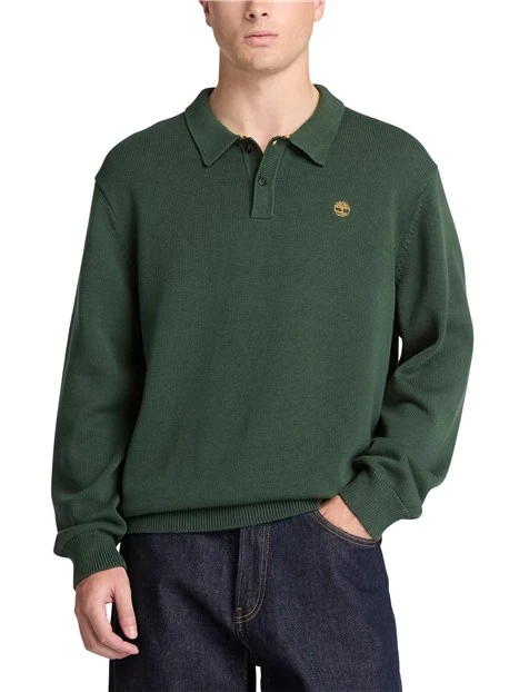 POLO MANICA LUNGA IN MAGLIA UOMO VERDE
