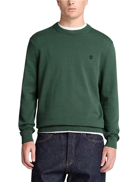 MAGLIA GIROCOLLO IN COTONE UOMO VERDE