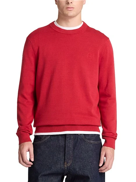 MAGLIA GIROCOLLO IN COTONE UOMO ROSSO