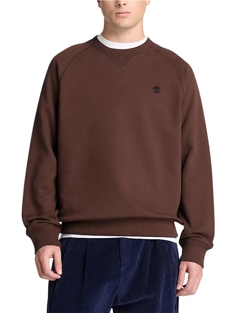 FELPA GIROCOLLO CON MANICHE RAGLAN UOMO MARRONE