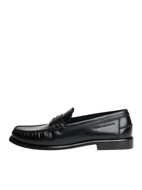 MOCASSINI IN PELLE CON DETTAGLIO METALLICO UOMO NERO