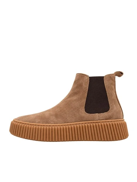 STIVALETTI TACCO BASSO CHELSEA 999-RA DONNA TORTORA