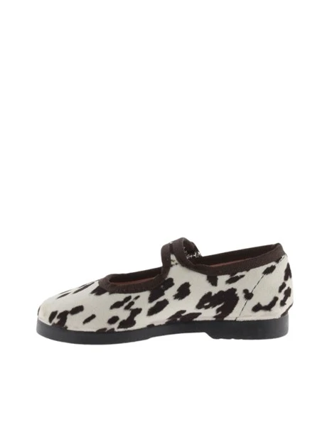 BALLERINE 1080117 STAMPA MUCCA BAMBINA MARRONE