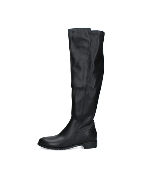 STIVALI TACCO BASSO CON GAMBALE ALTO E LINEA ESSENZIALE DONNA NERO