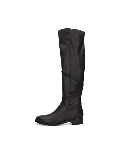 STIVALI TACCO BASSO CON GAMBALE ALTO E LINEA ESSENZIALE DONNA MARRONE