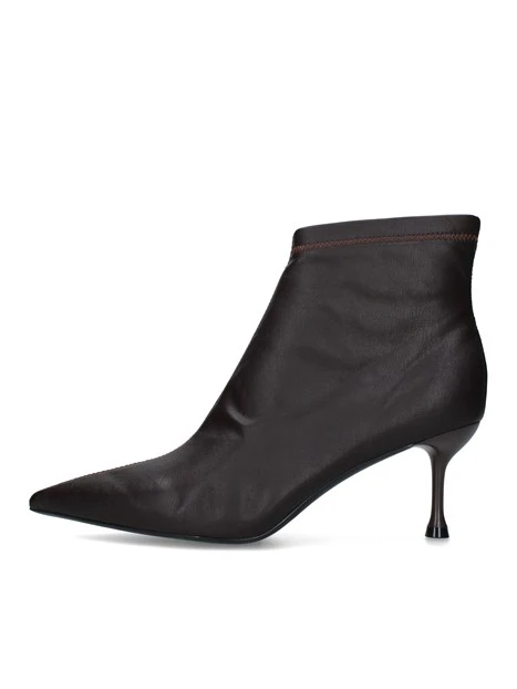 STIVALETTI TACCO ALTO CON PUNTA SLANCIATA DONNA MARRONE