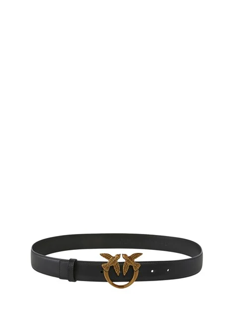 CINTURA IN PELLE CON FIBBIA LOVE BIRDS DONNA NERO