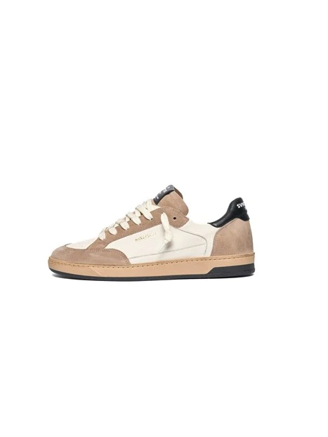 SNEAKERS BASSE CON INSERTI A CONTRASTO UOMO BIANCO PANNA