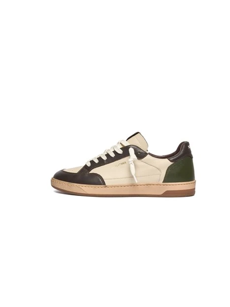 SNEAKERS BASSE CON INSERTI MULTICOLORE UOMO PANNA