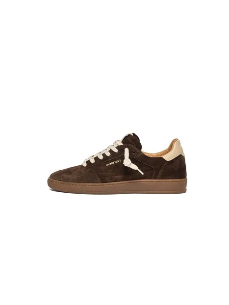 SNEAKERS BASSE CON LACCI A CONTRASTO UOMO MARRONE SCURO
