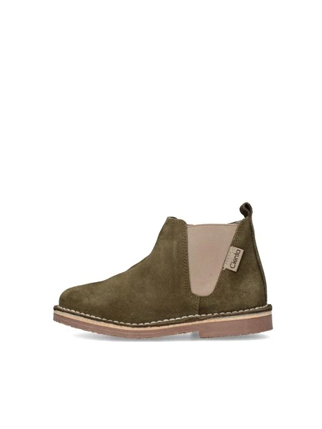 STIVALETTI CON INSERTO ELASTICO E ZIP BAMBINO VERDE